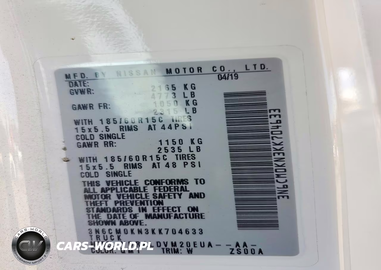 2019 Nissan Nv200 S VIN:3N6CM0KN3KK704633 - 13