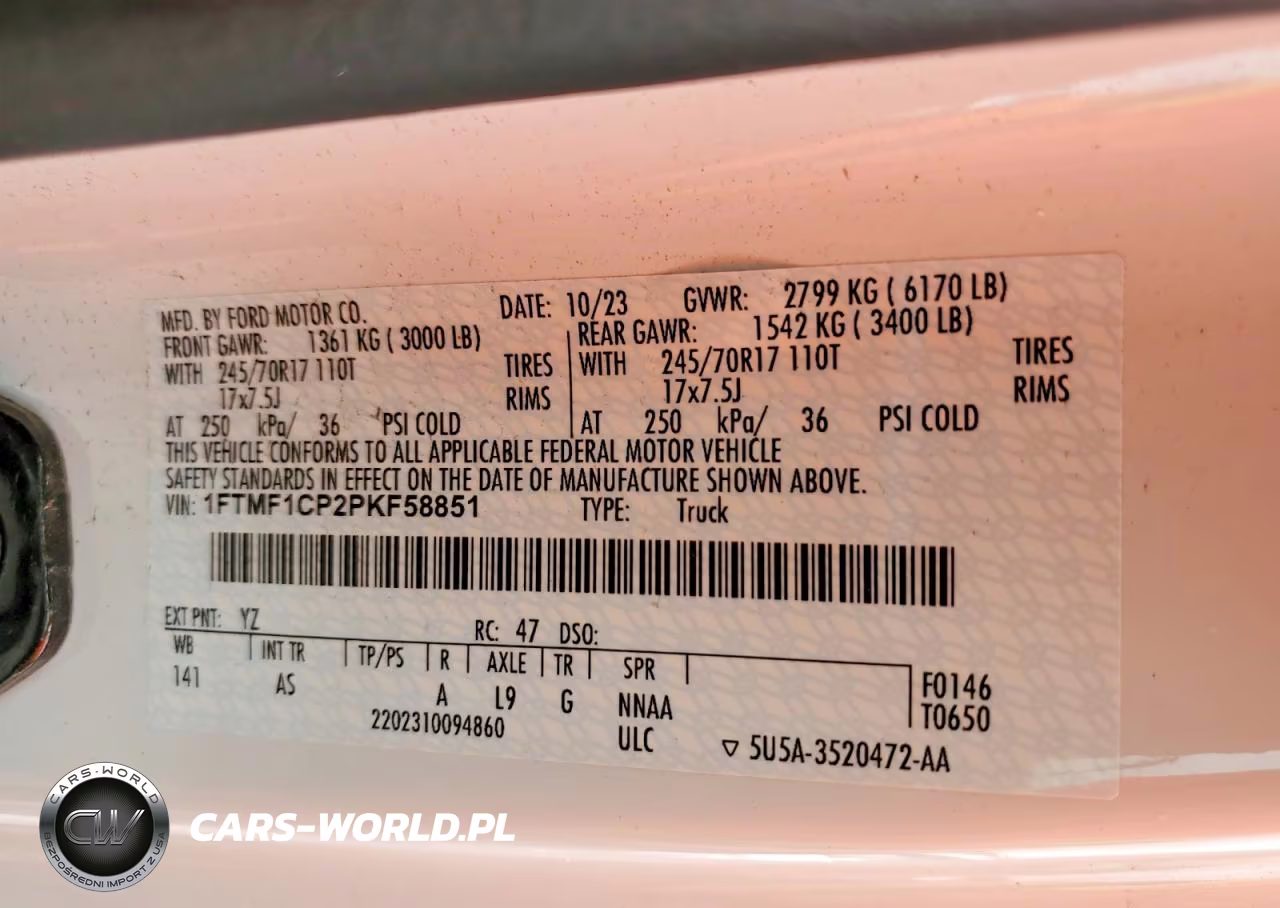 2023 Ford F150 VIN:1FTMF1CP2PKF58851 - 13