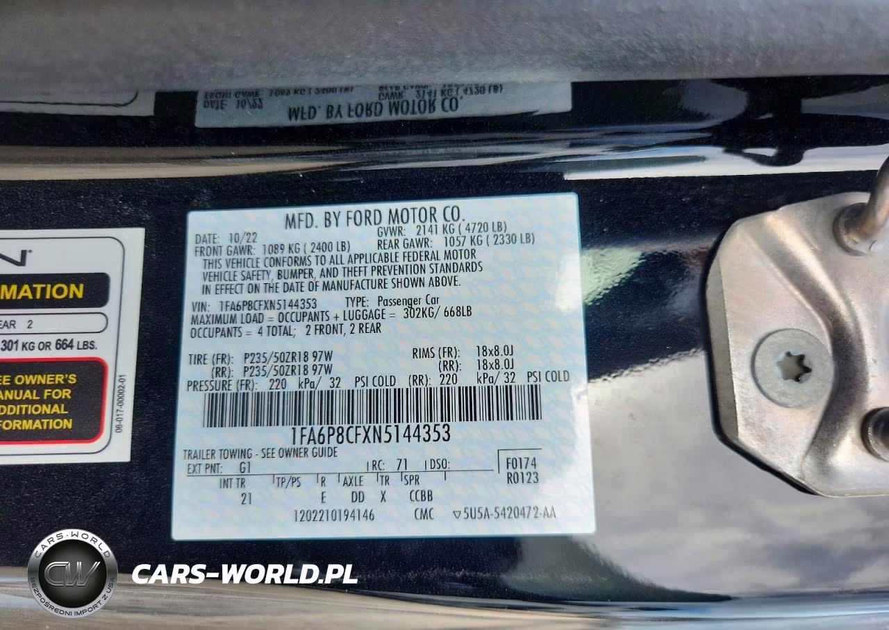 2022 Ford Mustang Gt VIN:1FA6P8CFXN5144353 - 13