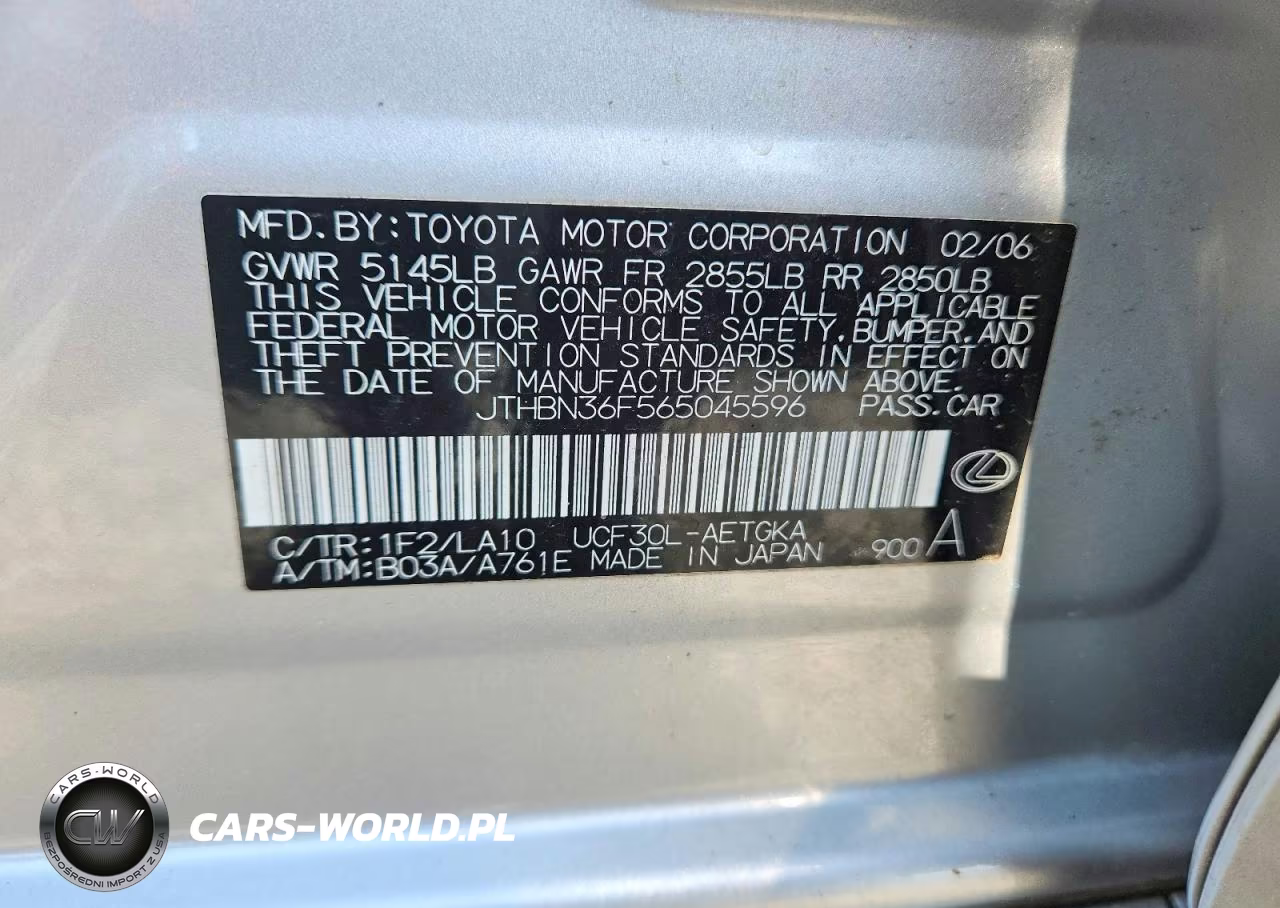 2006 Lexus Ls 430 4D VIN:JTHBN36F565045596 - 12