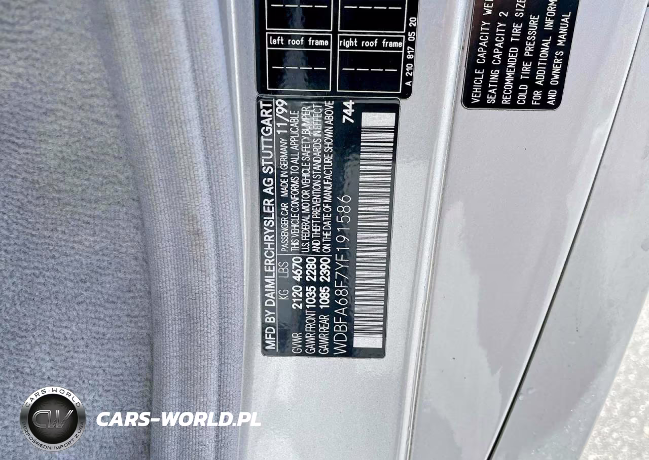 2000 Mercedes-Benz Sl 500 VIN:WDBFA68F7YF191586 - 10