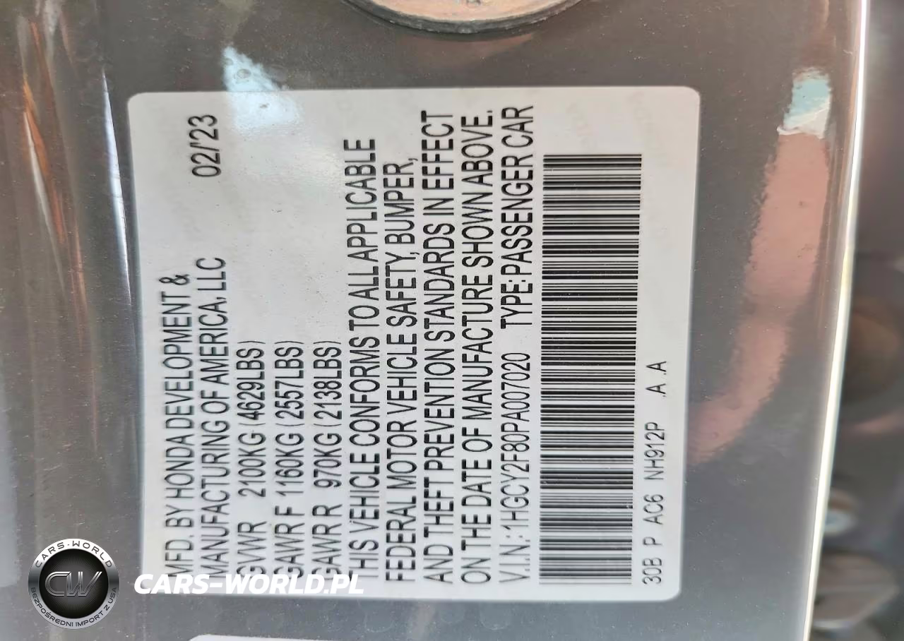 2023 Honda Accord Touring Hybrid VIN:1HGCY2F80PA007020 - 12