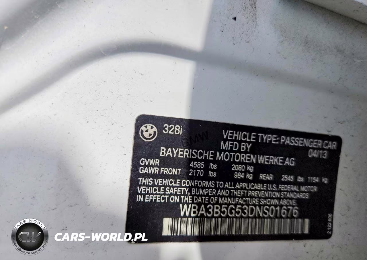 2013 BMW 328 Xi Sulev VIN:WBA3B5G53DNS01676 - 12