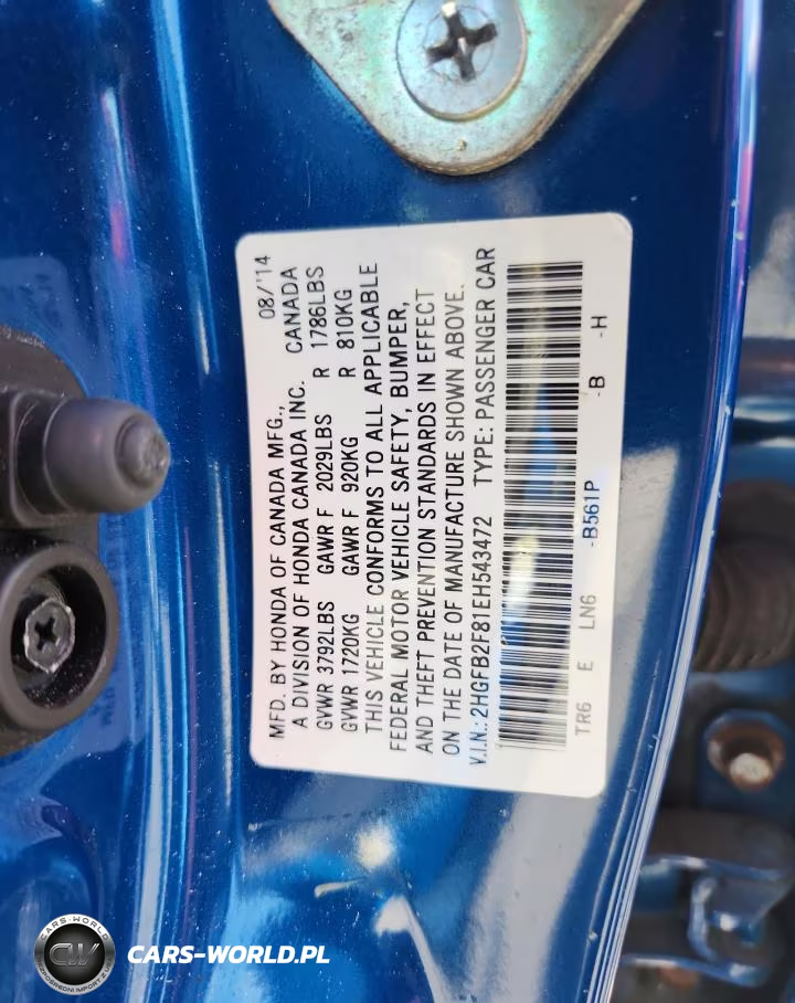 2014 Honda Civic Ex VIN:2HGFB2F81EH543472 - 12