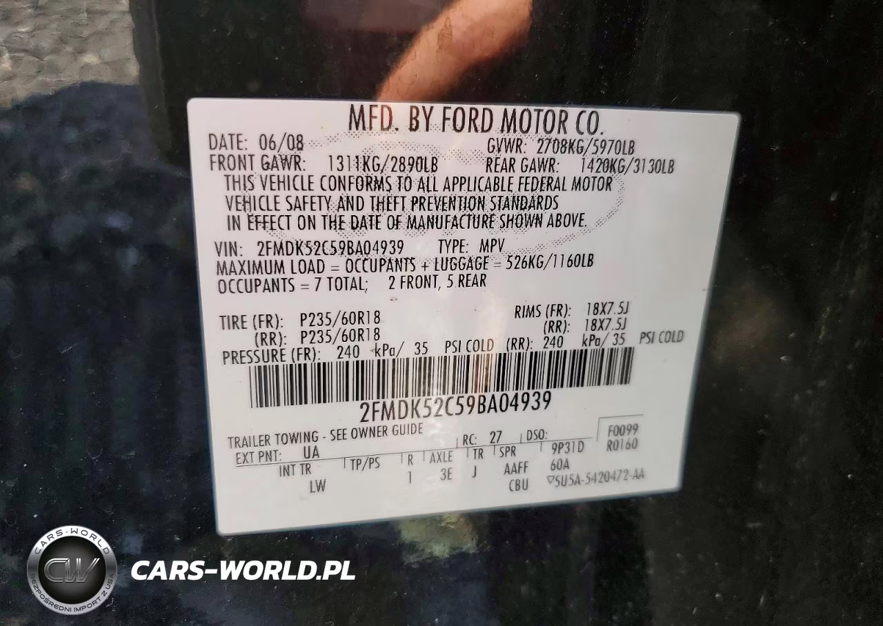 2009 Ford Flex Sel VIN:2FMDK52C59BA04939 - 12