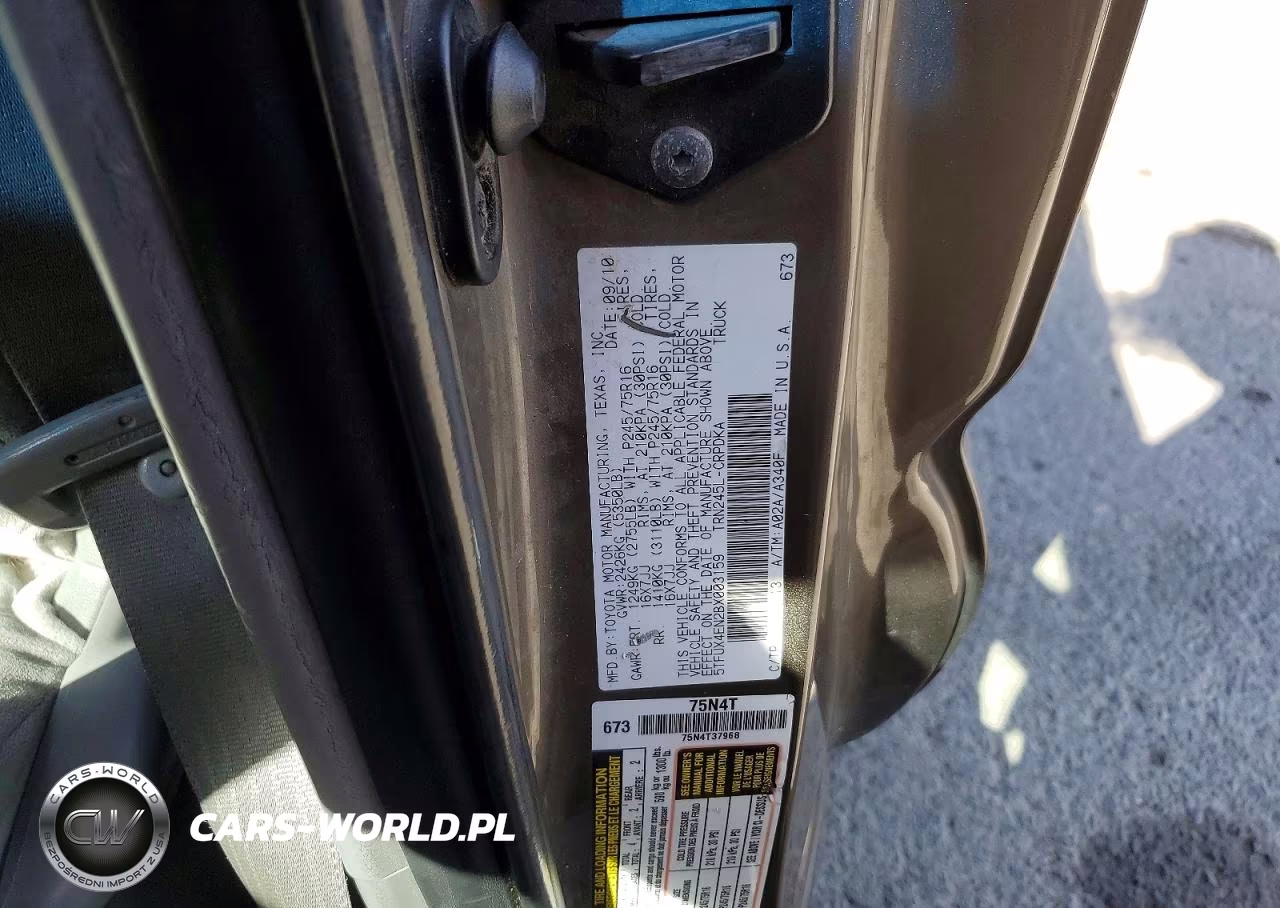 2011 Toyota Tacoma Base VIN:5TFUX4EN2BX003159 - 12