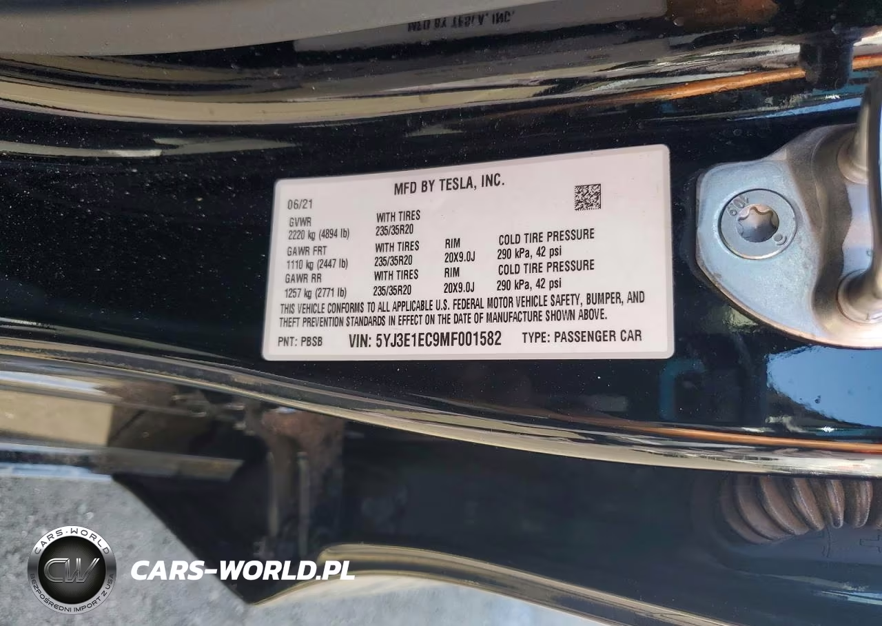 2021 Tesla Model 3 VIN:5YJ3E1EC9MF001582 - 12