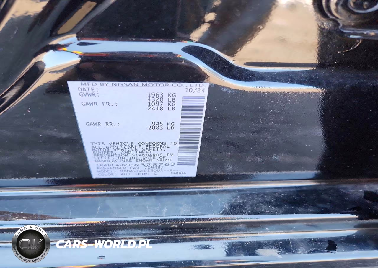 2025 Nissan Altima Sv VIN:1N4BL4DV1SN328763 - 13