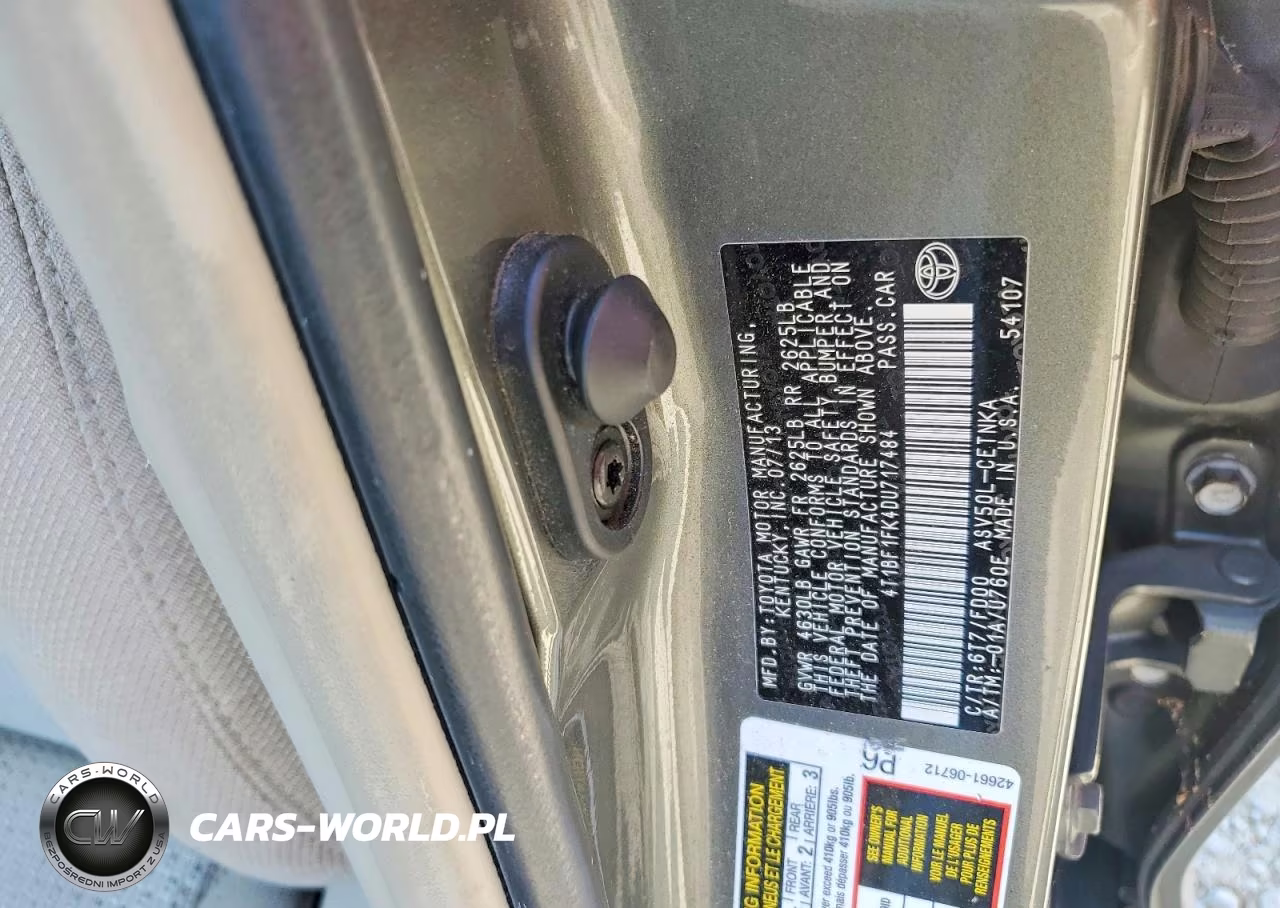 2013 Toyota Camry Le VIN:4T1BF1FK4DU717484 - 12