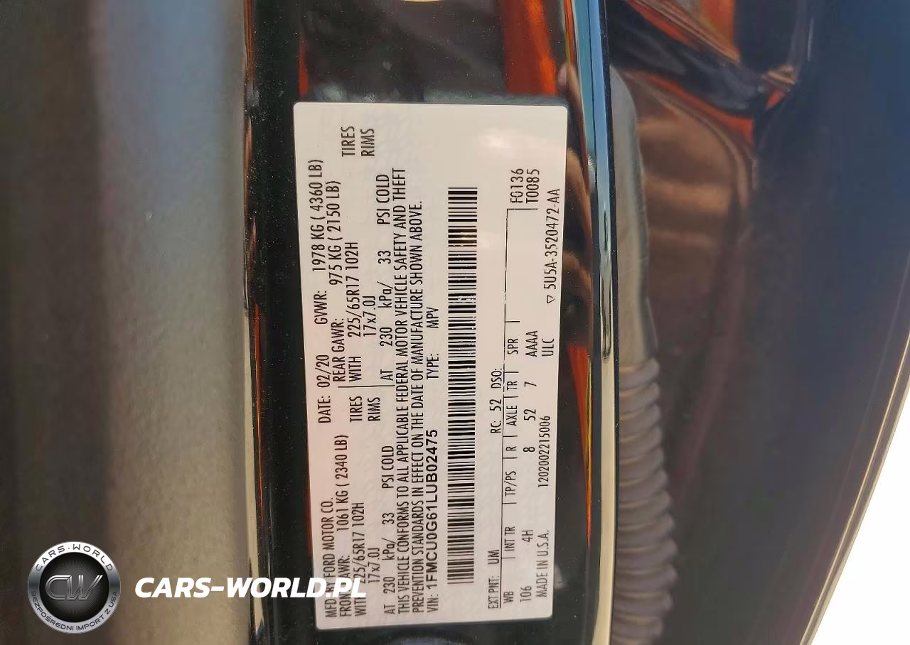 2020 Ford Escape Se VIN:1FMCU0G61LUB02475 - 13