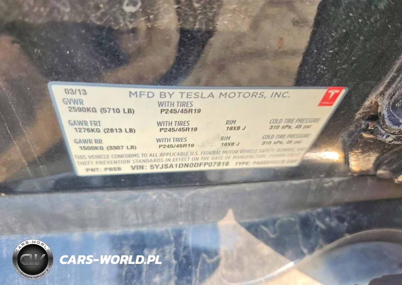 2013 Tesla Model S VIN:5YJSA1DN0DFP07916 - 12