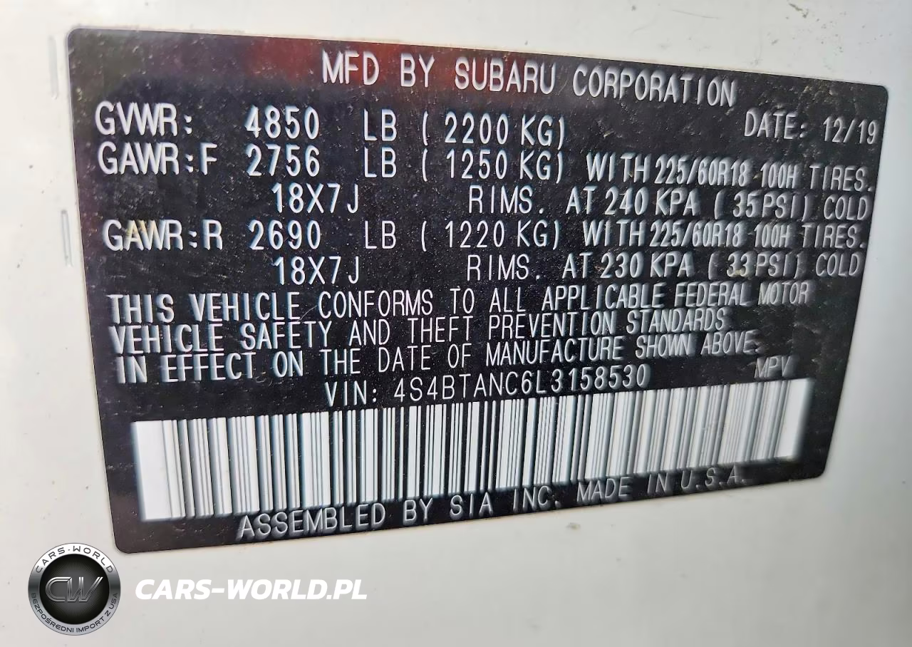 2020 Subaru Outback Limited VIN:4S4BTANC6L3158530 - 12