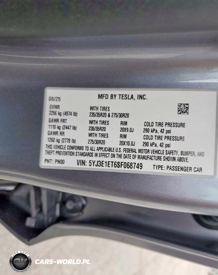 2025 Tesla Model 3 VIN:5YJ3E1ET6SF068749 - 13
