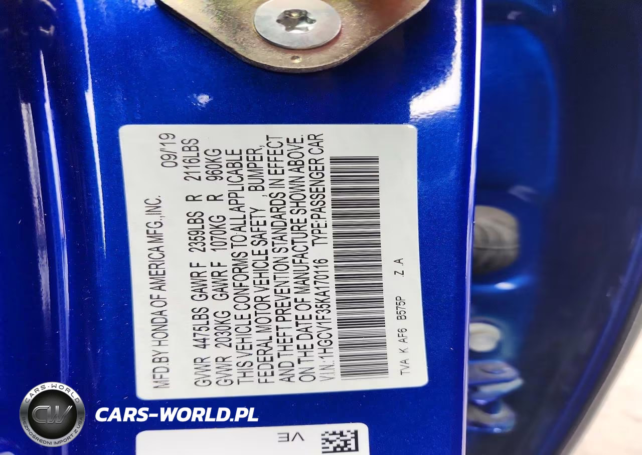 2019 Honda Accord Sport VIN:1HGCV1F35KA170116 - 13