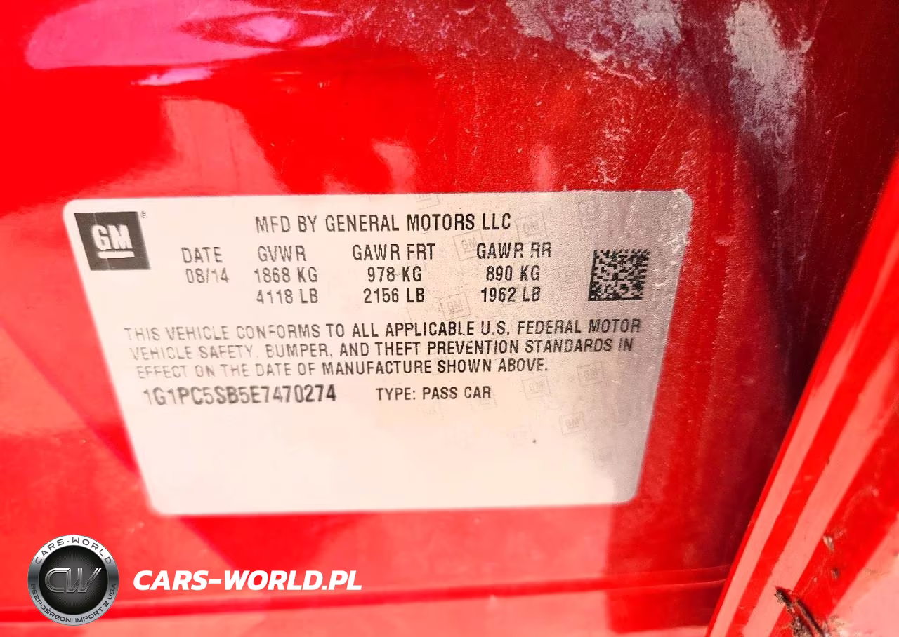 2014 Chevrolet Cruze Lt VIN:1G1PC5SB5E7470274 - 12