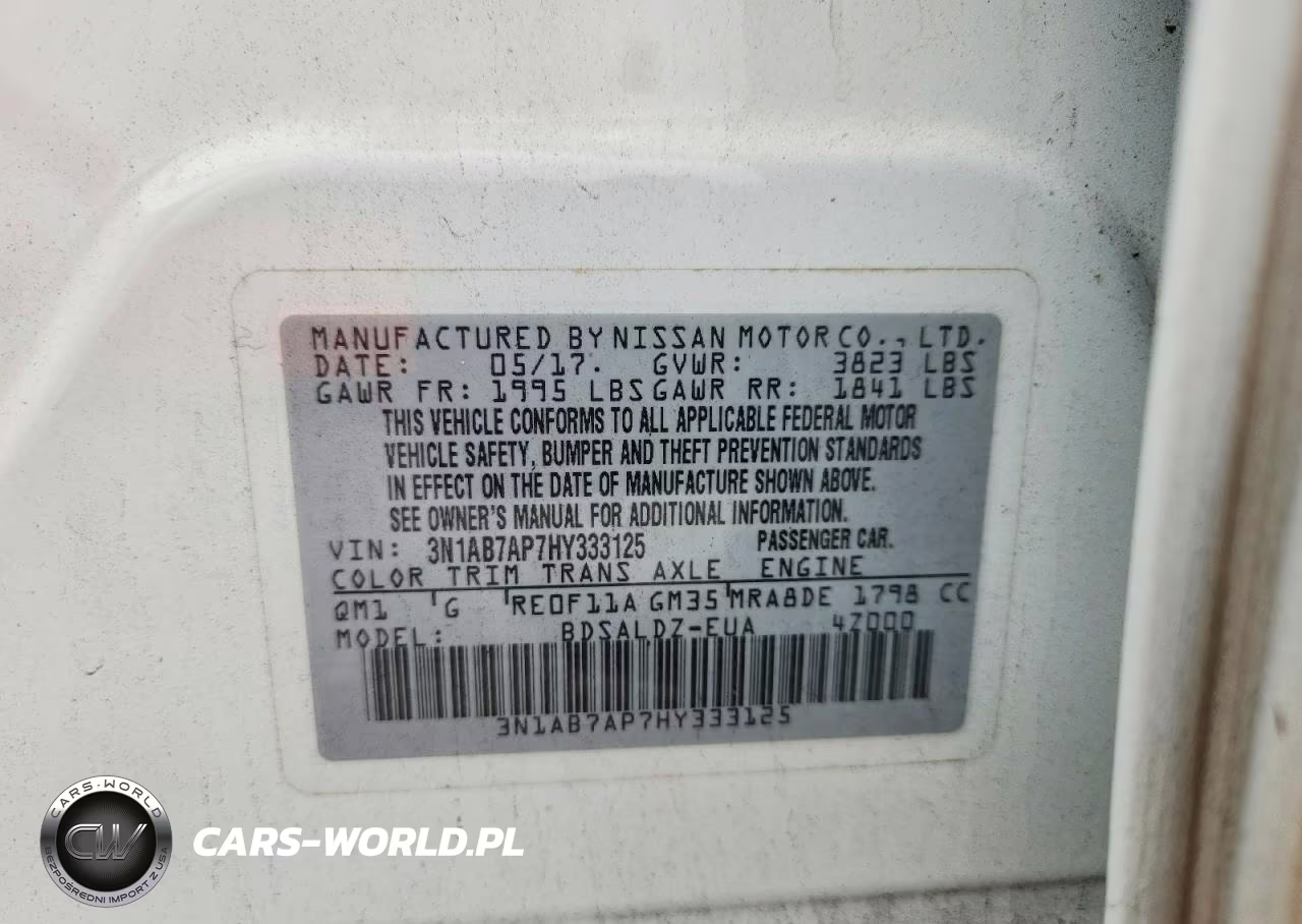 2017 Nissan Sentra Sv VIN:3N1AB7AP7HY333125 - 12