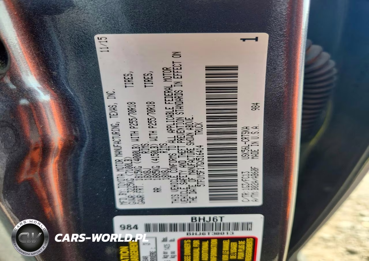 2016 Toyota Tundra Sr5 VIN:5TFUY5F17GX516414 - 12