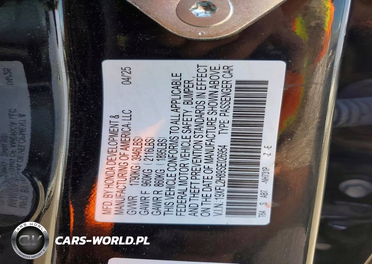 2025 Honda Civic Sport VIN:19XFL2H89SE026954 - 12