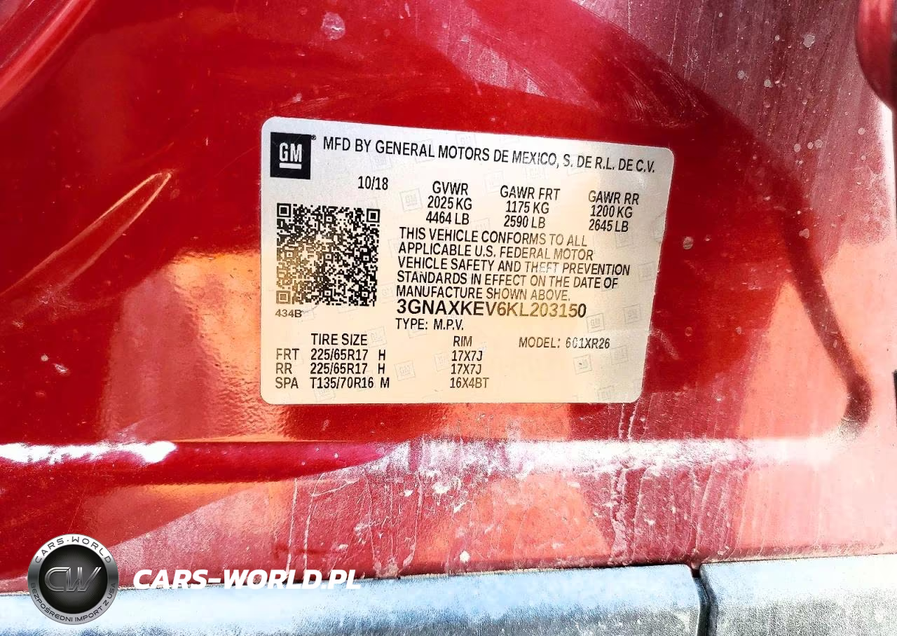 2019 Chevrolet Equinox Lt VIN:3GNAXKEV6KL203150 - 13