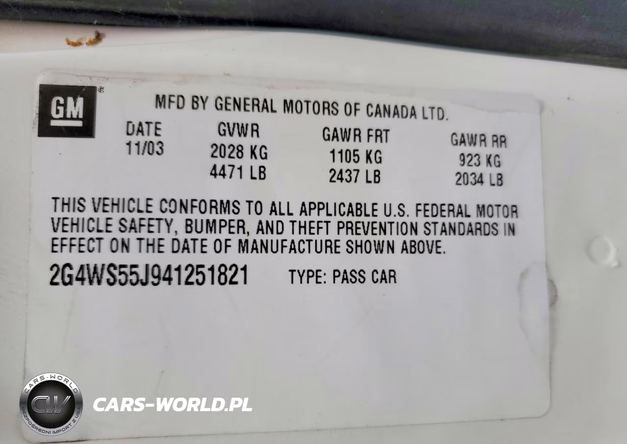 2004 Buick Century Custom VIN:2G4WS55J941251821 - 12