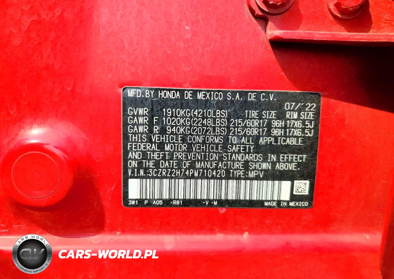2023 Honda Hr-V Exl VIN:3CZRZ2H74PM710420 - 12