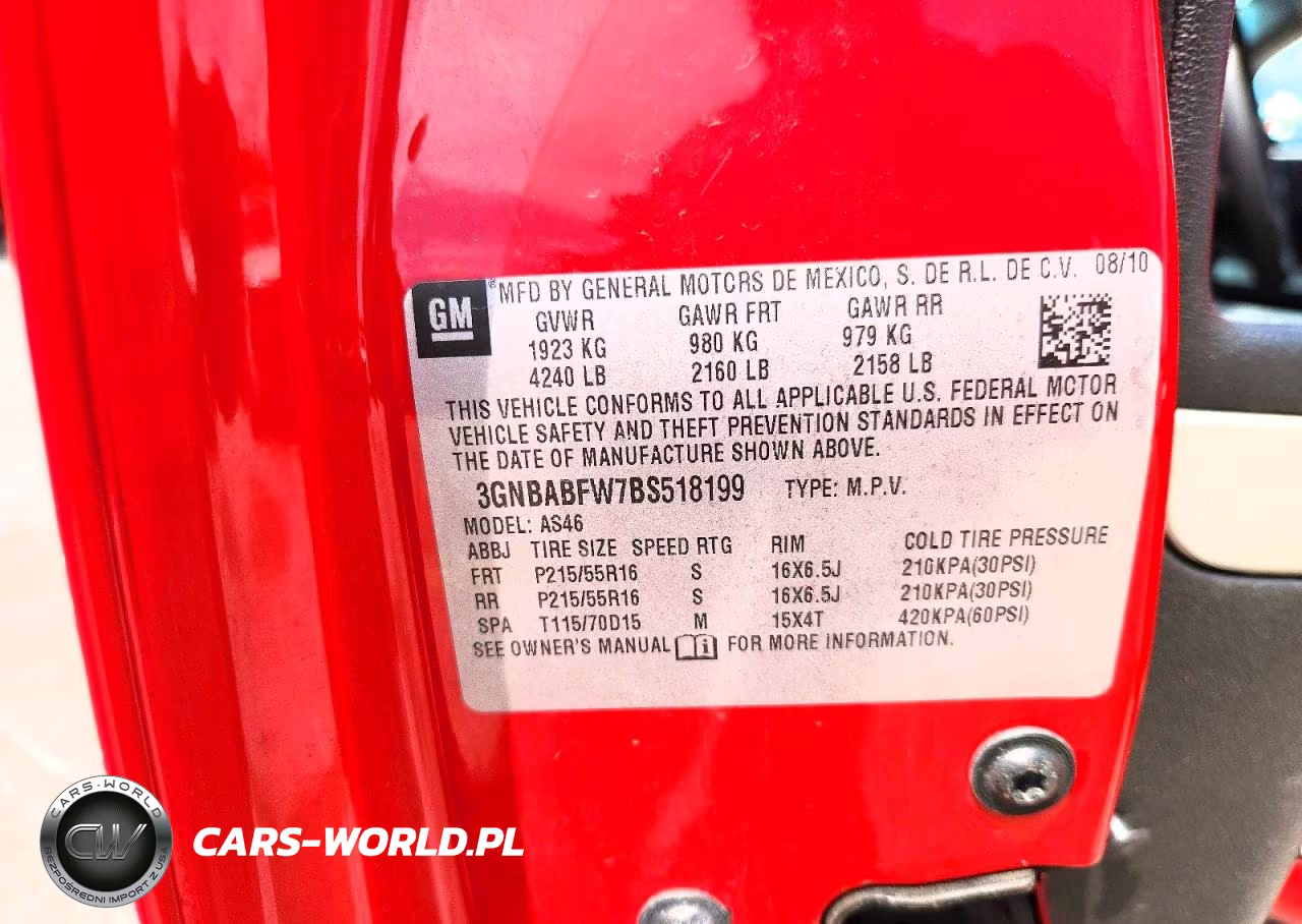 2011 Chevrolet Hhr Lt VIN:3GNBABFW7BS518199 - 12