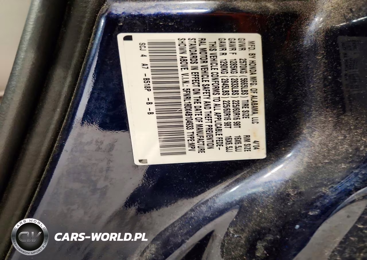 2004 Honda Odyssey Exl VIN:5FNRL180X4B104933 - 12