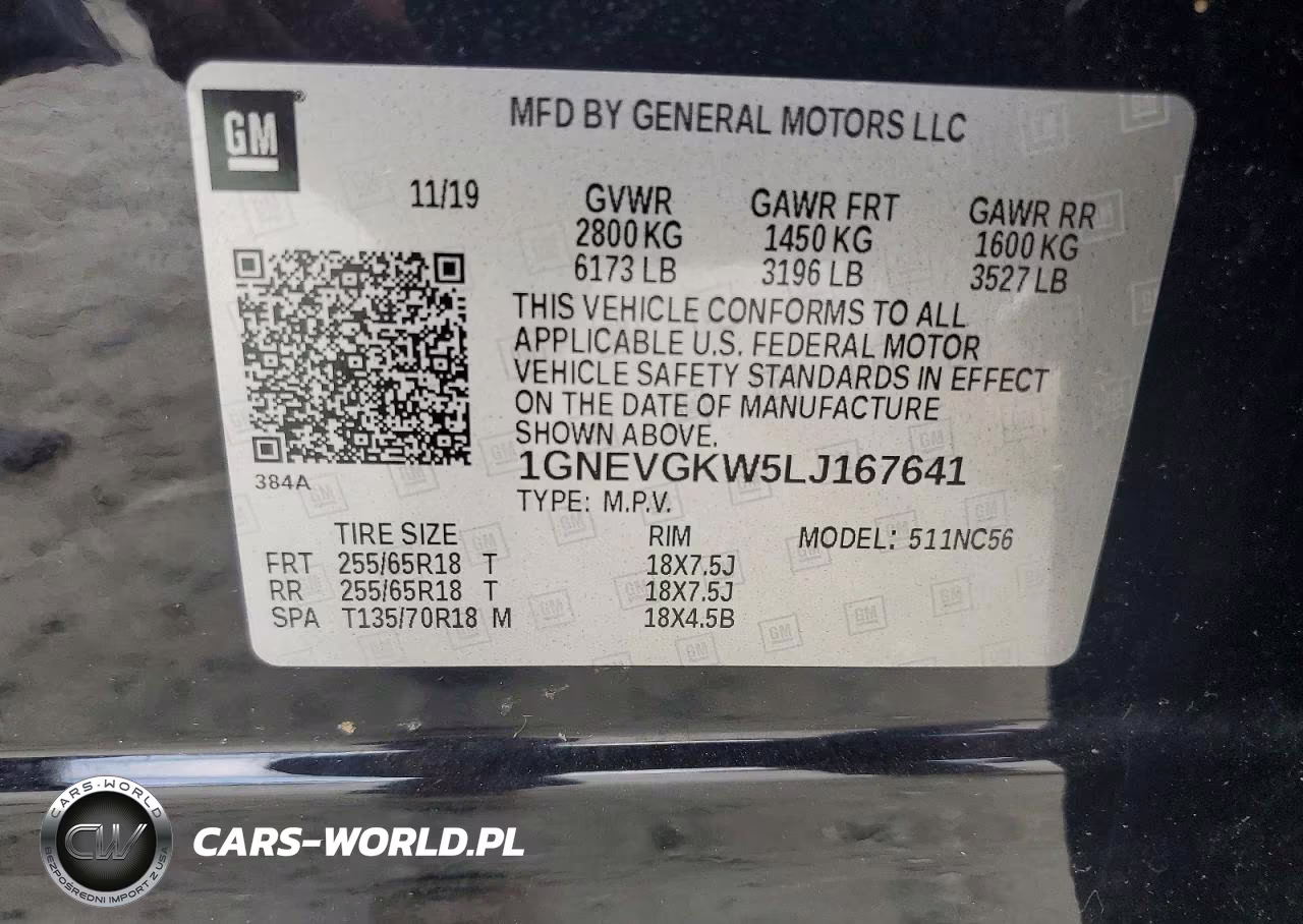 2020 Chevrolet Traverse Lt VIN:1GNEVGKW5LJ167641 - 13