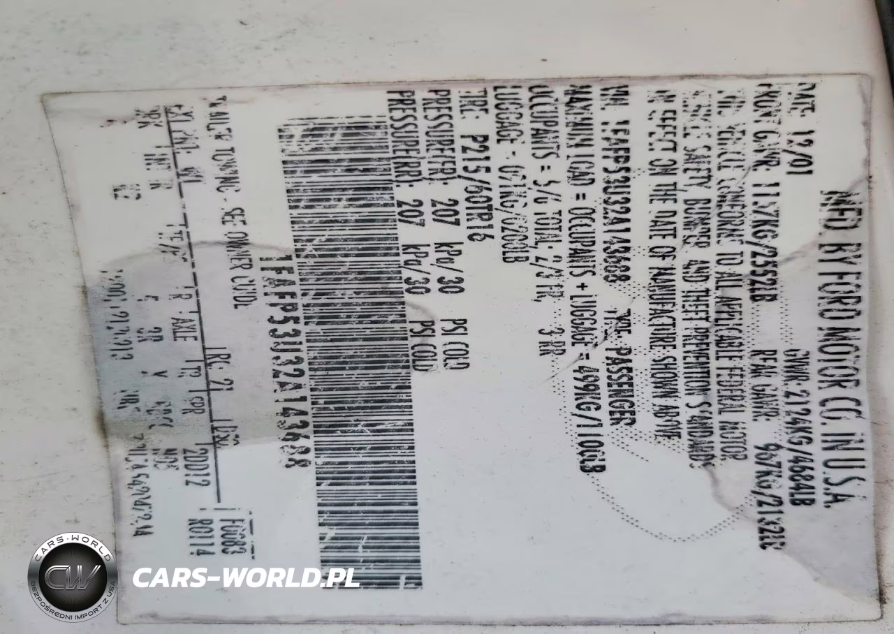 2002 Ford Taurus Se VIN:1FAFP53U32A143688 - 12
