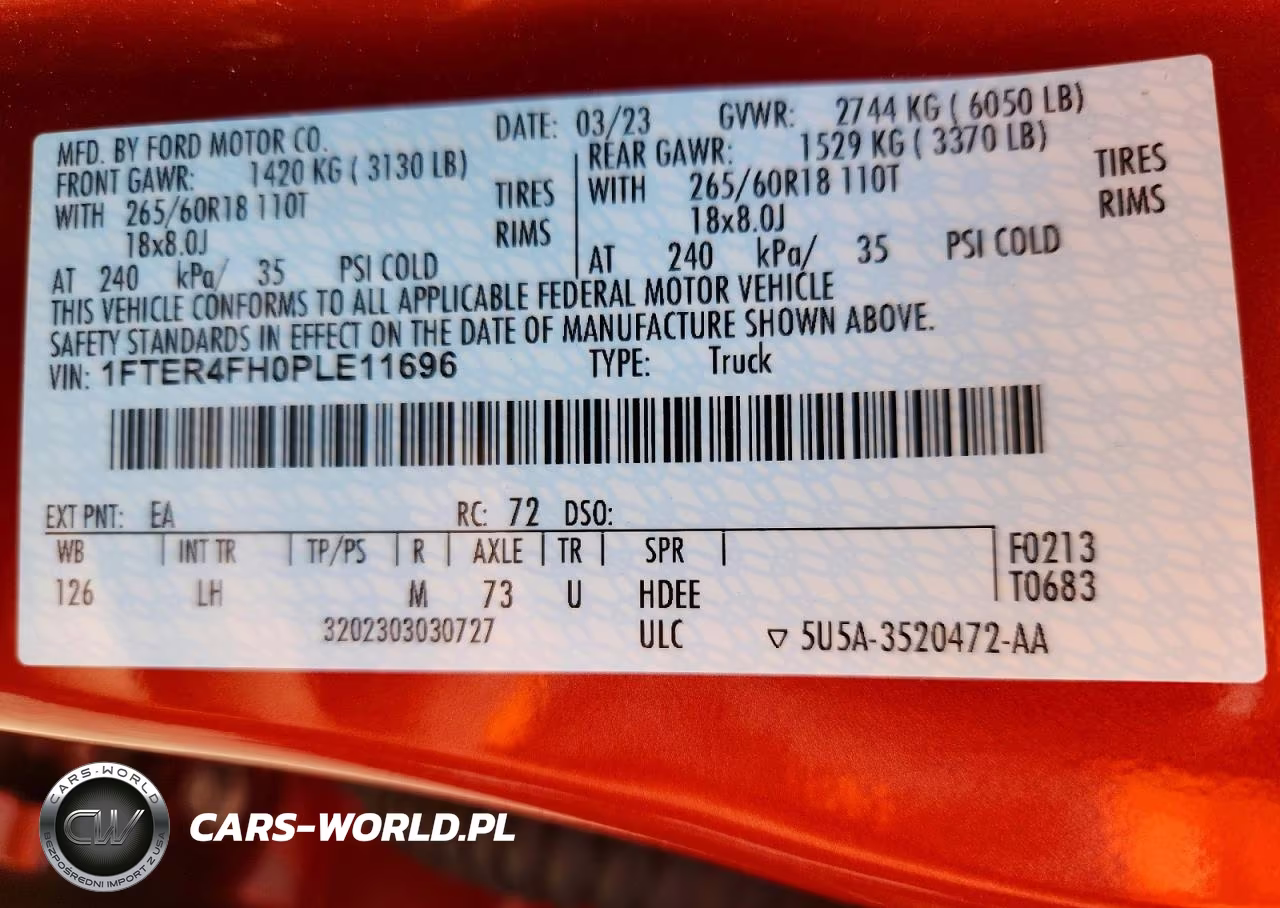 2023 Ford Ranger Xl VIN:1FTER4FH0PLE11696 - 12