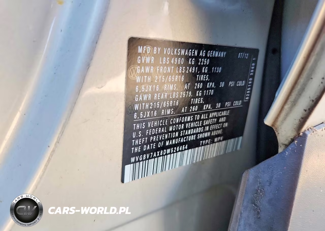 2013 Volkswagen Tiguan S VIN:WVGBV7AX8DW526454 - 13