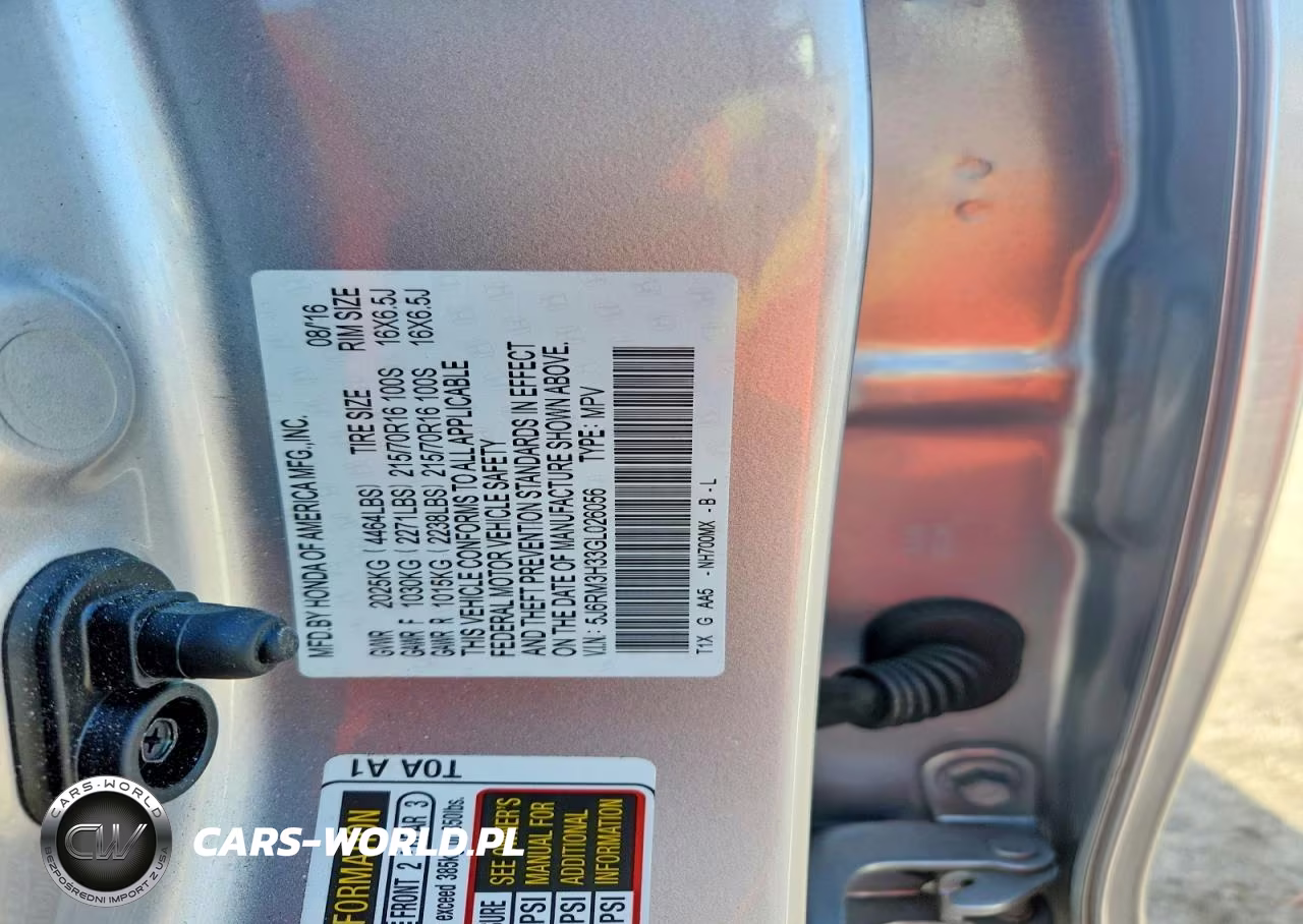 2016 Honda Cr-V Lx VIN:5J6RM3H33GL026056 - 13
