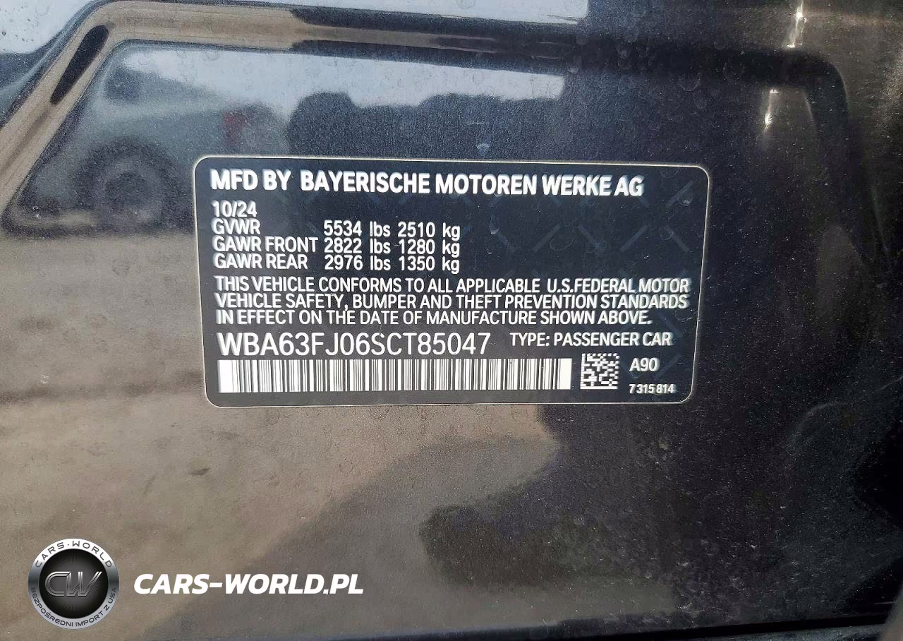 2025 BMW 540 Xi VIN:WBA63FJ06SCT85047 - 12