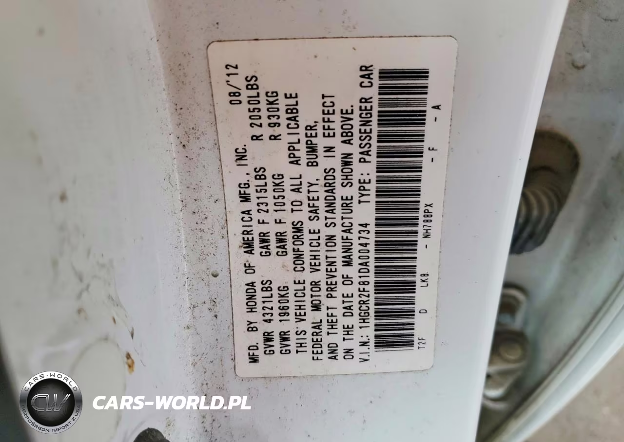 2013 Honda Accord Exl VIN:1HGCR2F81DA004734 - 12