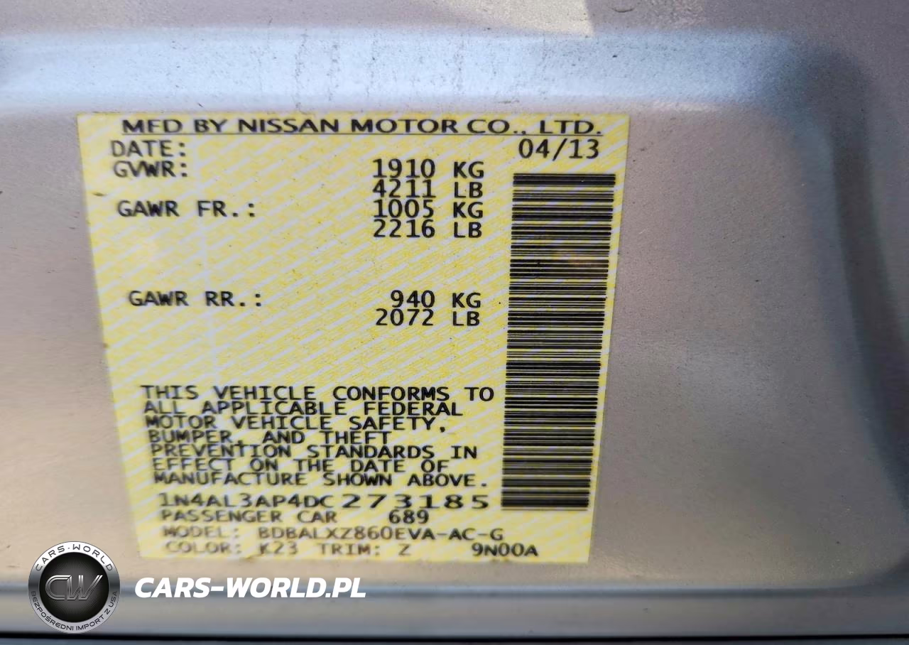 2013 Nissan Altima 2.5 VIN:1N4AL3AP4DC273185 - 12