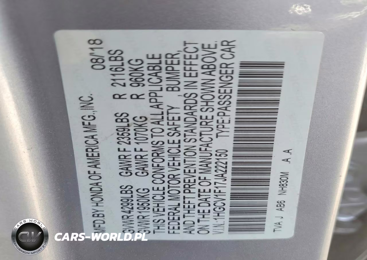 2018 Honda Accord Lx VIN:1HGCV1F17JA222150 - 13