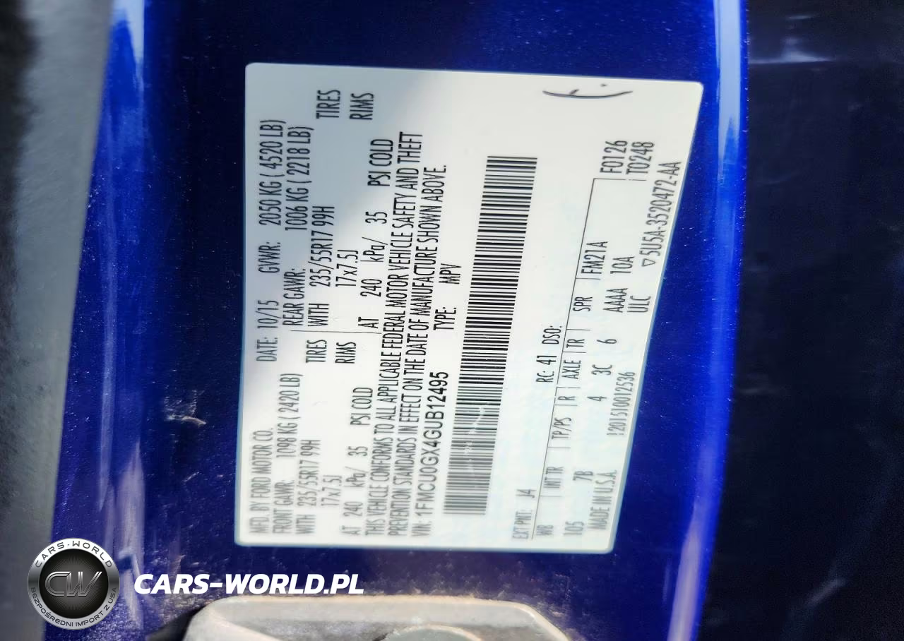 2016 Ford Escape Se VIN:1FMCU0GX4GUB12495 - 12