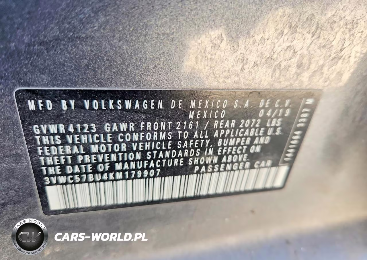 2019 Volkswagen Jetta S VIN:3VWC57BU4KM179907 - 12