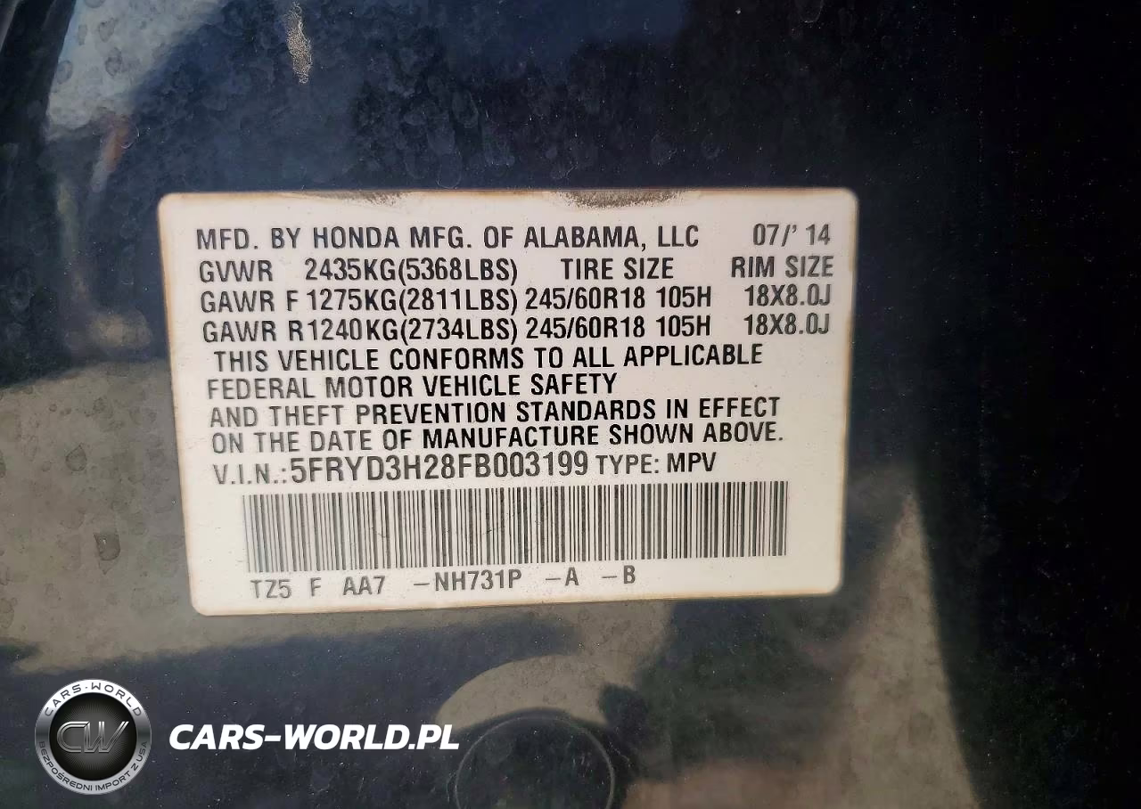 2015 Acura Mdx VIN:5FRYD3H28FB003199 - 14