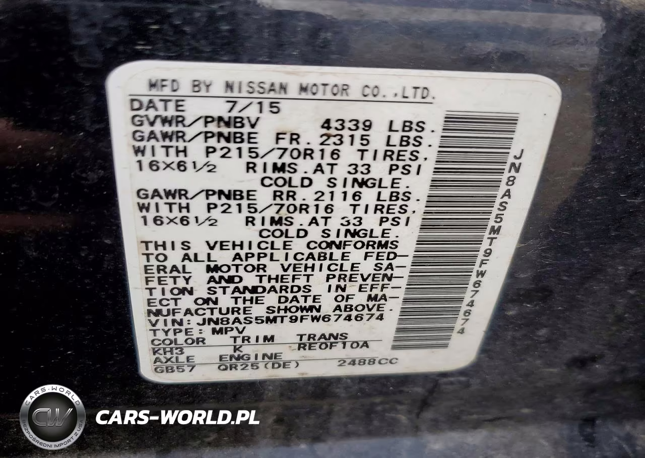 2015 Nissan Rogue Select S VIN:JN8AS5MT9FW674674 - 13