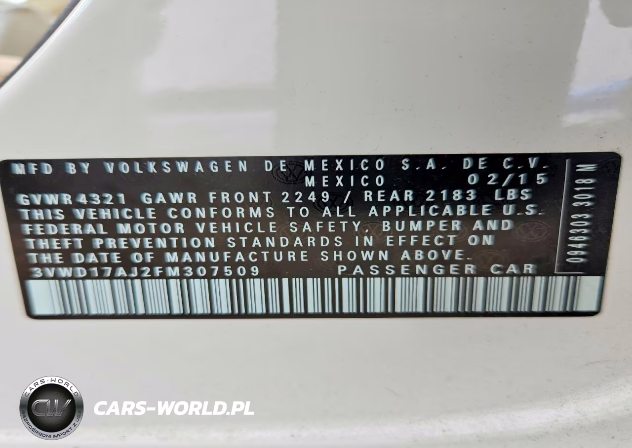 2015 Volkswagen Jetta Se VIN:3VWD17AJ2FM307509 - 12