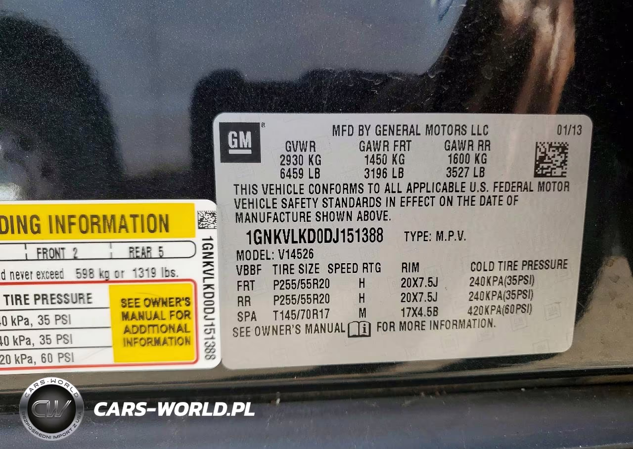 2013 Chevrolet Traverse Ltz VIN:1GNKVLKD0DJ151388 - 13
