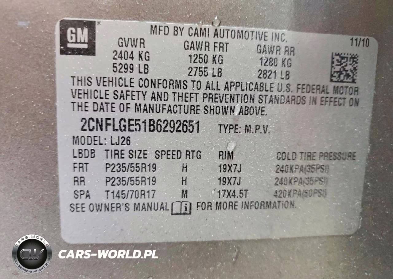 2011 Chevrolet Equinox Ltz VIN:2CNFLGE51B6292651 - 12