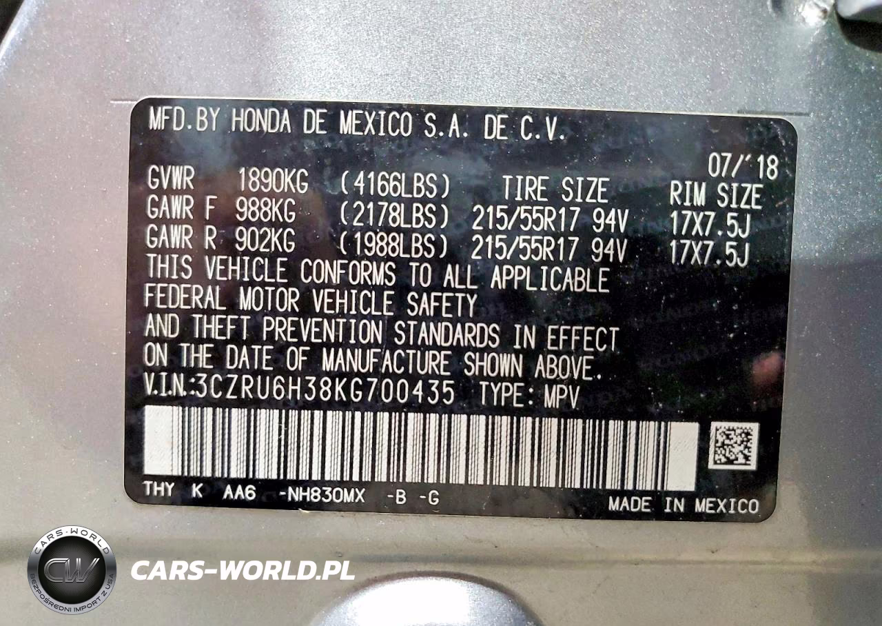 2019 Honda Hr-V Lx VIN:3CZRU6H38KG700435 - 13