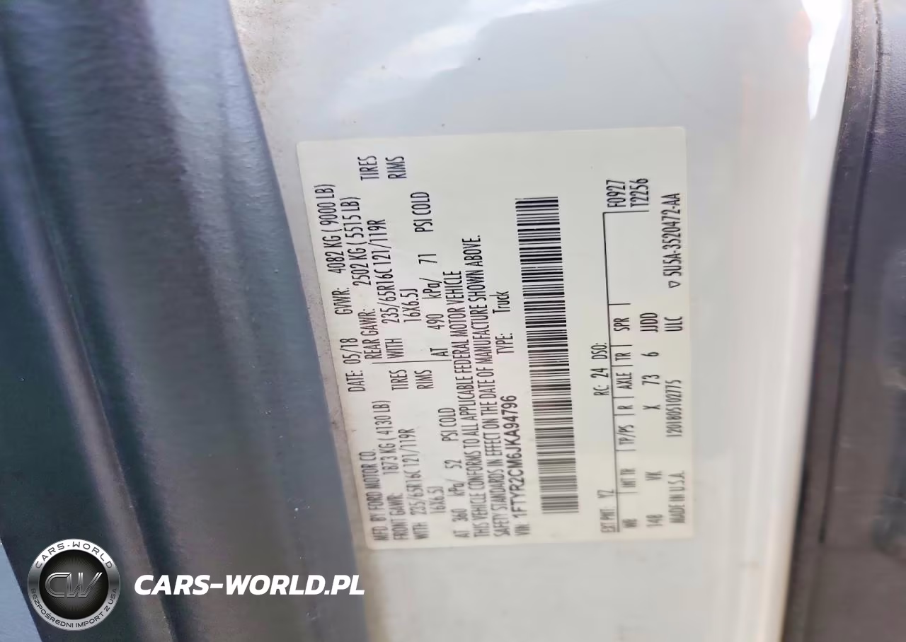 2018 Ford Transit T-250 VIN:1FTYR2CM6JKA94796 - 14