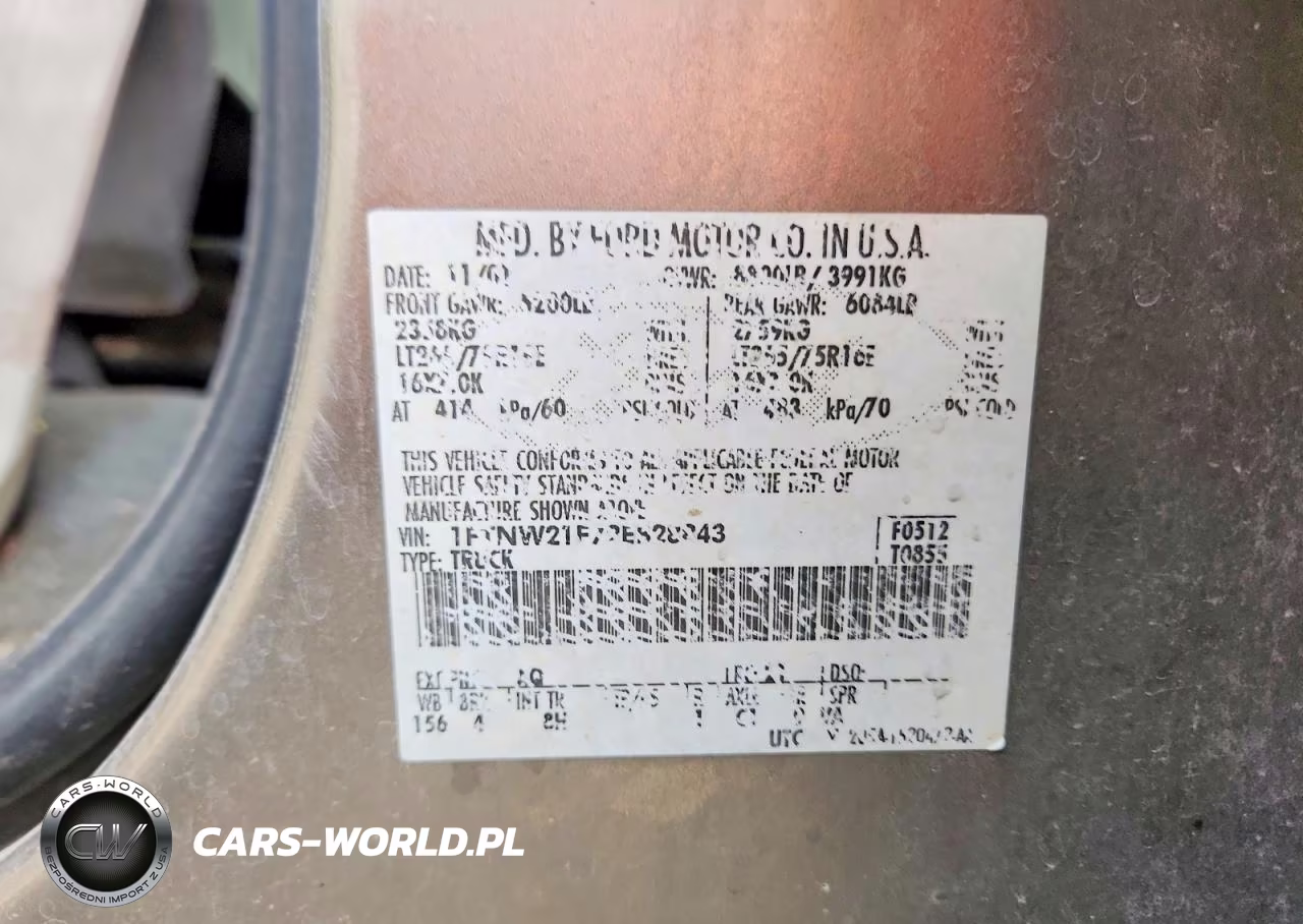 2002 Ford F250 Super Duty VIN:1FTNW21F72EB28843 - 12