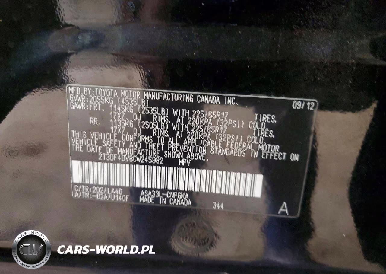 2012 Toyota Rav4 Limited VIN:2T3DF4DV8CW245982 - 13