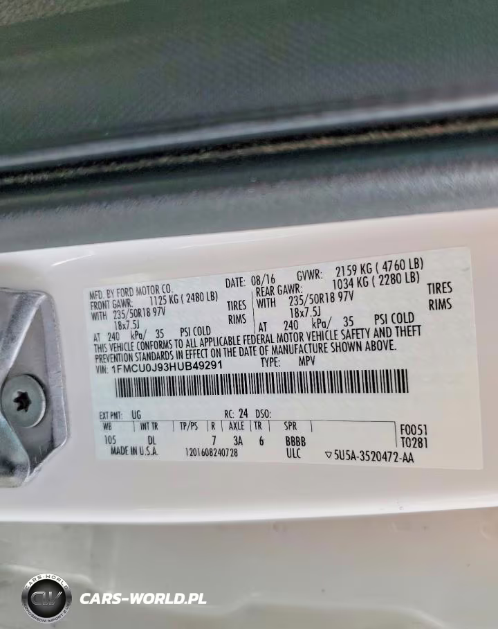 2017 Ford Escape Titanium VIN:1FMCU0J93HUB49291 - 12