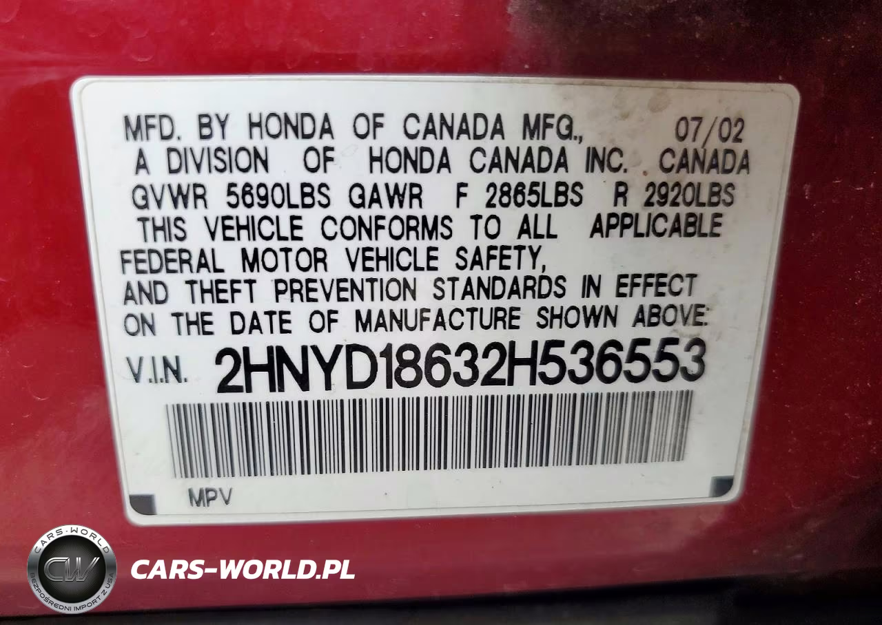 2002 Acura Mdx Touring VIN:2HNYD18632H536553 - 13