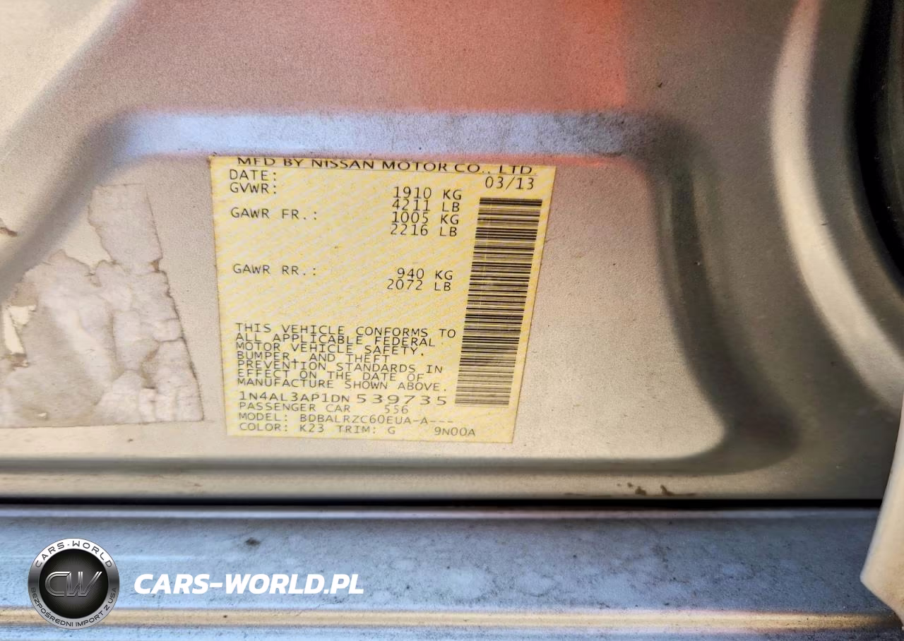 2013 Nissan Altima 2.5 VIN:1N4AL3AP1DN539735 - 12